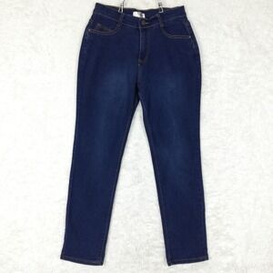 Just Be... Womens Jeans Skinny Blue Denim Dark Wash Mid Rise Stretch M